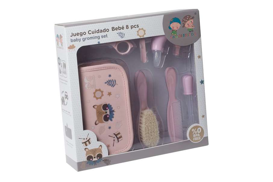 Set cuidado bebé Gamberritos 8 piezas rosa o celeste