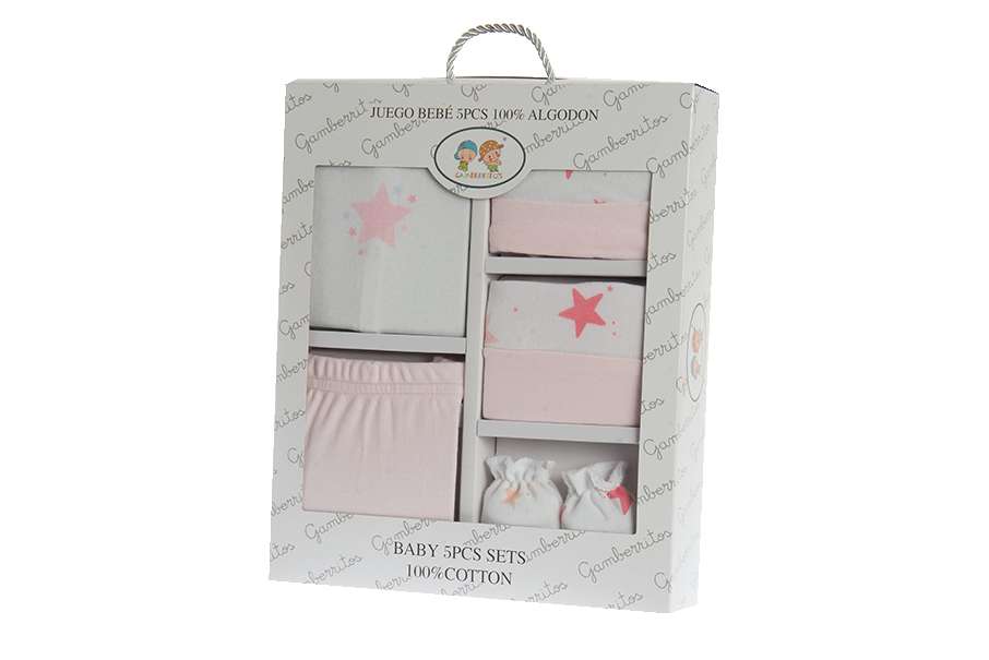 🎁 Pack regalo bebé Gamberritos – Modelo 10734 | Conjunto de 5 piezas 100% algodón ideal para recién nacidos - Imagen 2