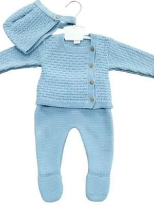 conjunto de punto azul modelo 9004 talla 1 mes